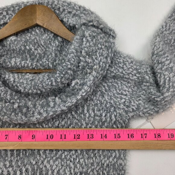 NEW Lauren Conrad Gray Eyelash Cowl Neck Sweater Womens Size S Soft Cozy Fuzzy - Picture 11 of 15